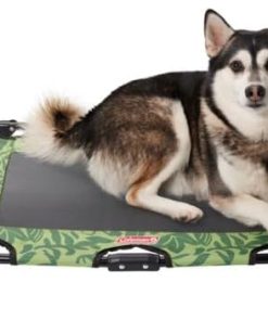 Coleman Fold and Go Pet Cot- Up to 50 Lbs – Green Pattern 2