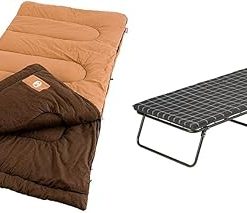 Coleman Dunnock Cold Weather Sleeping Bag, 20°F Camping Sleeping Bag for Adults & ComfortSmart Camping Cot with Sleeping Pad, Folding Steel Cot with Thick Mattress Pad