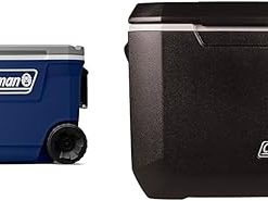 Coleman Twilight 62 Quart Ice Chest, Plastic, Twilight & Portable Rolling Cooler | 50 Quart Xtreme 5 Day Cooler with Wheels | Wheeled Hard Cooler Keeps Ice Up to 5 Days