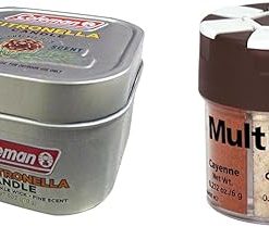 Coleman Pine Citronella Candle with Wooden Wick – 6 oz Tin and COGHLAN’S 9961 6-Spice Camping Food Shaker 2