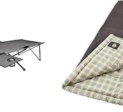 Coleman Pack-Away Camping Cot with Removable Side Table & Big & Tall Sleeping Bag | 0°F Sleeping Bag | Heritage Cold-Weather Camping Sleeping Bag