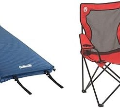 Coleman Self-Inflating Sleeping Pad and Quad Camping Chair Bundle | Sleep and Sit Comfortably While Camping