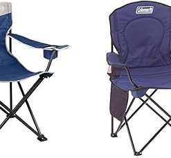 Coleman Oversized 600lb Camping Chair with Cooler Chair, 4-Can Pouch, Cup Holder