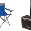 Coleman 316 62QT WHL 5859 Cooler Bundle with Quad Camping Chair and Built-in 4 Can Cooler 3