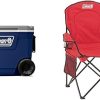 Coleman 316 62QT WHL 5859 Cooler Bundle with Quad Camping Chair and Built-in 4 Can Cooler 4
