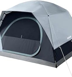 Coleman Skydome Tent with LED Lights & 5-Minute Setup, Weatherproof 4-Person Tent with Overhead Lighting, Made of PFAS-Free Materials