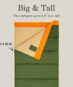 Coleman Big Game 0°F Big & Tall Sleeping Bag, Cold Weather Adult Sleeping Bag with Sherpa & Flannel Lining and 2-Way Zipper, Fits Campers up to 6’5″ 2