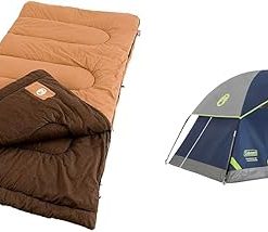 Coleman Dunnock Cold Weather Sleeping Bag, 20°F Camping Sleeping Bag for Adults, Comfortable & Warm Sleeping Bag for Camping and Outdoor Use, Fits Adults up to 6ft 4in Tall & 2-Person Sundome Tent