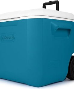 Coleman Chiller Series 60qt Wheeled Portable Cooler Insulated Hard Cooler with Ice Retention & Heavy-Duty Wheels & Handle Great for Camping Tailgating Beach Picnic Groceries Boating & More