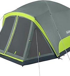 Coleman Skydome Camping Tent with Screened Porch & 5-Minute Setup, Weatherproof 4/6/8 Person Tent with Rainfly & Carry Bag, Made of PFAS-Free Materials