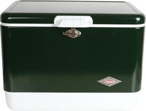 Coleman Cooler | Steel-Belted Cooler Keeps Ice Up to 4 Days | 54-Quart for Camping BBQs Tailgating & Outdoor Activities