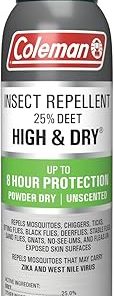 Coleman Insect Repellent Spray - 25% DEET Dry Formula Insect Repellent Spray Protects Against Ticks, Mosquitoes, chiggers, gnats, Fleas and Flies, Ideal for Camping, Outdoor Activities, 4oz