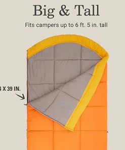 Coleman Arch Bay Cold Weather Sleeping Bag All Season Warmth to 15 Degrees Fahrenheit with ZipPlow Zipper, Thermolock, and Comfort Cuff, Daffodil 2