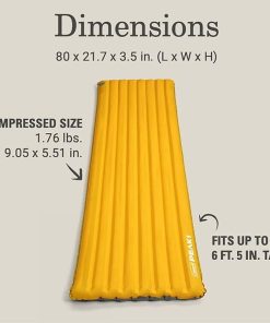 Coleman PEAK1 Sleeping Camp Pad with Integrated Valve System and Carry Bag for great for Backpacking, Hiking, and Rugged Car Camping, Marigold 2