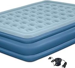 Coleman: SupportRest Plus: 16" Queen Airbed - Handheld A/C Pump, Double-High Inflatable Mattress, Storage Bag, Water-Resistant PVC, Indoor-Outdoor