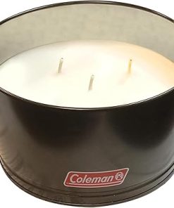 Coleman Outdoor Citronella Candle, 3-Wick Decorative Tin Bucket Candle for Patio, Backyard, Camping, and Outdoor Use, Up to 35 Hours Burn Time, 20oz