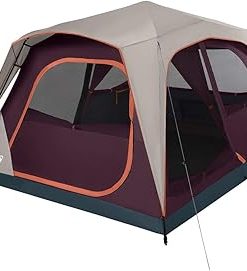 Coleman Skylodge Camping Tent with Instant Setup, 4/6/8/10/12 Person Weatherproof Family Tent with Pre-Attached Poles, Convertible Screen Room, and Room Divider, Sets Up in About 1 Minute