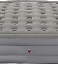 Coleman GuestRest 18" Plush Top Double High Air Mattress Airbed with Integrated Storage System and Carry Bag, Pump Not Included, Queen