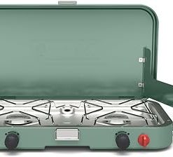 Coleman Cascade 222 2-Burner Camping Stove, Portable Cooktop with 22,000 BTUs, Matchless Lighting, & Dual Wind Guards, Great for Outdoor Cooking, Camping, Tailgating, Grilling, BBQs, & More