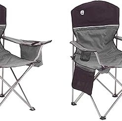 Coleman Oversized Black Camping Lawn Chairs + Cooler, 2-Pack | 2000020256