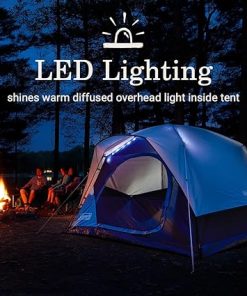 Coleman Skydome Tent with LED Lights & 5-Minute Setup, Weatherproof 4-Person Tent with Overhead Lighting, Made of PFAS-Free Materials 2