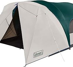 Coleman Cabin Camping Tent with Screened Porch 4/6 Person Weatherproof Tent with Enclosed Screened Porch Option Includes Rainfly Carry Bag Extra Storage and 10 Minute Setup