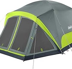 Coleman Skydome Camping Tent with Screen Room, Weatherproof 4/6/8 Person Tent with Screened-in Porch, Includes Rainfly, Carry Bag, Storage Pockets, and Sets Up in 5 Minutes