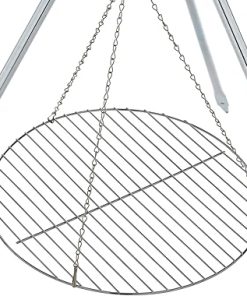 Coleman Tripod Campfire Grill & Lantern Hanger, Grill Grate with Adjustable Height for Cooking Over Fire, Steel Firepit Cooking Rack 2