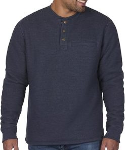 Coleman Long-Sleeve Sherpa Lined Waffle Henley Shirts for Men