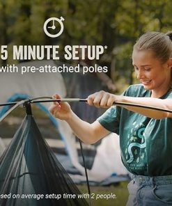Coleman Skydome XL Family Camping Tent, 8/10/12 Person Dome Tent with 5 Minute Setup, Includes Rainfly, Carry Bag, Storage Pockets, Ventilation, and Weatherproof Liner, Blue Nights 2