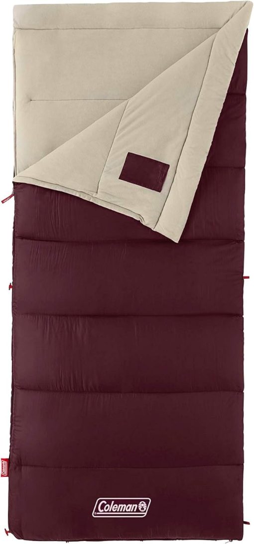 Coleman Autumn Glen 30°F/50°F Sleeping Bag, Lightweight Sleeping Bag with No-Snag Zipper & Storage Stuff Sack, Machine Washable for Easy Cleaning