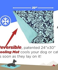 Coleman Medium Navy Botanical Pattern Reversible Cooling Mat – 24” x 30” 2