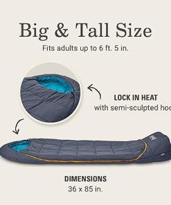 Coleman Big Bay 20°F Sleeping Bag, Adult Mummy Sleep Sack with Headrest 2