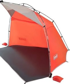 Coleman Skyshade Large Portable Sun Shelter, Easy Setup with Pre-Attached Poles, Beach Canopy Provides Cover from Sand & Sun