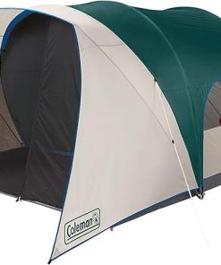 Coleman Weatherproof 4-Person Cabin Tent with Screened Porch, Screen Room Adds 35% More Space, Rainfly Included, 10-Minute Setup