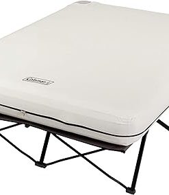 Coleman Camping Cot Air Mattress & Pump Combo Folding Camp Cot & Air Bed with Side Table & Battery-Operated Pump Great for Comfortable Outdoor Sleeping & Camping