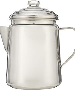 Coleman 12-Cup Stainless Steel Percolator Coffee Pot Bundle with 4-Pack Lantern Mantles for Fueled Lanterns 2