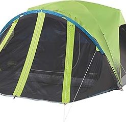 Coleman Carlsbad Dark Room Camping Tent with Screened Porch, 4/6 Person Tent Blocks & Camp Chair with 4-Can Cooler | Folding Beach Chair with Built in Drinks Cooler | Portable Quad Chair 2