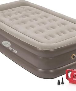 Coleman SupportRest Double-High 18" Twin Air Mattress | Indoor and Outdoor Raised Airbed with 120V Rechargeable Air Pump | Blow Up Air Mattress for Camping