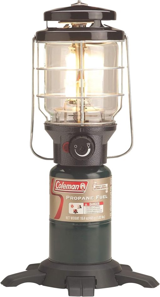 Coleman NorthStar 1500 Lumens 1-Mantle Propane Lantern Push-Button Instastart Ignition with Pressure Regulator and Mantle Included Great for Camping Power Outage Emergencies & Home Use