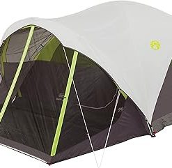 Coleman Steel Creek 6-Person Tent with Screened Porch & Integrated Rainfly, Weatherproof Tent with Screen Room Sets Up in Minutes, Fits Queen-Size Airbed