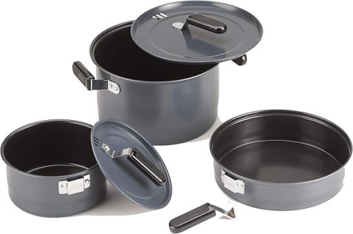Coleman 6-Piece Steel Family Camping Cookware Set Includes Frying Pan Sauce Pan & Stock Pot Great for Camping Tailgating RVs & Outdoor Cooking - Image 2