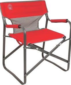 Coleman Outpost Breeze Folding Camp Chair with Cooling Mesh Back, Portable Outdoor Chair Supports up to 300lbs