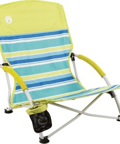 Coleman Utopia Breeze Beach Chair Lightweight Folding Beach Chair with Cup Holder & Carry Bag Portable Supports up to 250lbs