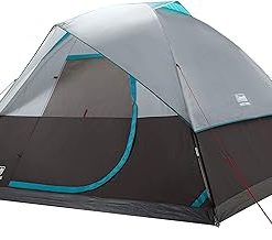 Coleman OneSource Rechargeable 4/6 Person Camping Tent with Airflow System & LED Lighting, Includes Rainfly, Tent Fan, Lights, and Interchangeable Battery Pack, Easy Setup Tent for Camping