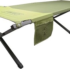 Coleman Trailhead Easy-Step Folding Cot with Foot Lock, Camping Cot with Removable Side Table & Pocket, Supports up to 300lbs, Great for Camping, Lounging, Elevated Sleeping, Guests, & More