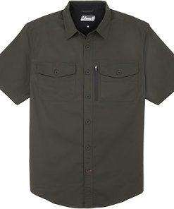 Coleman Men's Short Sleeve Stretch Ripstop Utility Shirt - Button Down Outdoor Work Shirts for Men