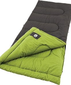 Coleman Duck Harbor Cool-Weather Sleeping Bag, Cotton Flannel Adult Sleeping Bag for 30°F/50°F Nights, Includes Ventilation, No-Snag Zipper, & Packing System; Fits Adults up to 5ft 11in