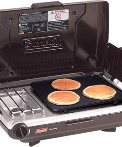 Coleman Tabletop 2-in-1 Camping Grill/Stove, 2-Burner Propane Grill & Stove for Outdoor Cooking with Adjustable Burners & Pressure Regulator, 20,000 BTUs of Power for Camping, Tailgating, Grilling 2