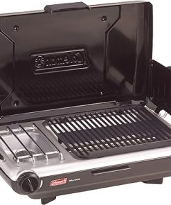 Coleman Tabletop 2-in-1 Camping Grill/Stove, 2-Burner Propane Grill & Stove for Outdoor Cooking with Adjustable Burners & Pressure Regulator, 20,000 BTUs of Power for Camping, Tailgating, Grilling